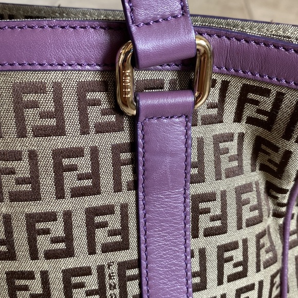 Fendi Purple Superstar Canvas Tote - Picture 6 of 13